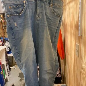 Torrid Blue Boyfriend Jeans with Vintage Distressing